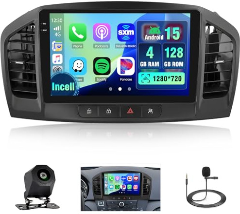 4+128G 9 Autoradio für Opel Insignia 2008-2013 Buick Regal 2009-2013 | Incell Touchscreen Wireless Carplay Autoradio 2 DIN GPS Navi Bluetooth 5.0 WiFi FM/RDS Rückfahrkamera EQ 4+128G