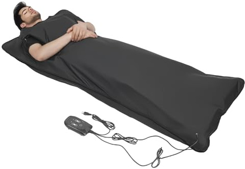 Loobiiny Coperta per sauna pieghevole per la casa, 180 x 80 cm, a infrarossi, con telecomando, 30-70 °C, tappetino riscaldante per rilassamento, bellezza