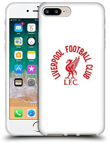 Head Case Designs Officially Licensed Liverpool Football Club Red LFC On White Liver Bird Gel Case [Military Grade Protection] Compatible With Apple iPhone 7 Plus/iPhone 8 Plus