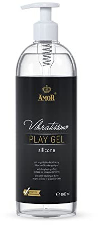 Vibratissimo Play Gel Silicone 1000 ml I Gleitgel auf Silikonbasis I Gleitmittel hautfreundlich I Lubricant Gel für Latexkondome geeignet I silicone based lubrication