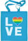 Shirtgeil Jutebeutel - LGBT Gay Regenbogen Tasche Herz in Love Jutebeutel Baumwolltasche One Size Hellblau