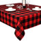 OurWarm Weihnachtstischdecke Rechteckig, Buffalo Plaid Tischdecke 60 x 84 Zoll mit 100% Baumwolle Wasserdicht Rot und Schwarz Kariert Tischdecke für Weihnachten Tischdekoration