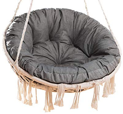 PillowPrim Schaukelkissen für Hängeschaukel Typ Storchennest, Anthrazit 92x92 cm