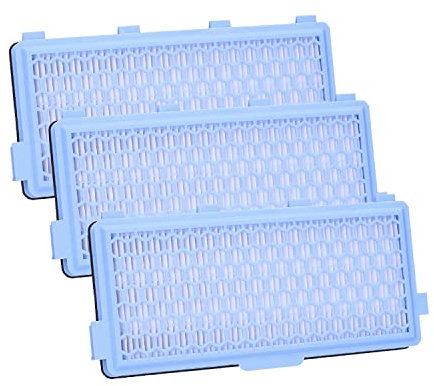 Wessper 3x Filtro Activo HEPA SF-AH 50 Adatti per Aspirapolvere per Miele S4000 S4210 S5000, Complete C2 C3, Compact C1, Filtra Efficacemente i Cattivi Odori - 3x Filtro Hepa + 3x Filtro Motore