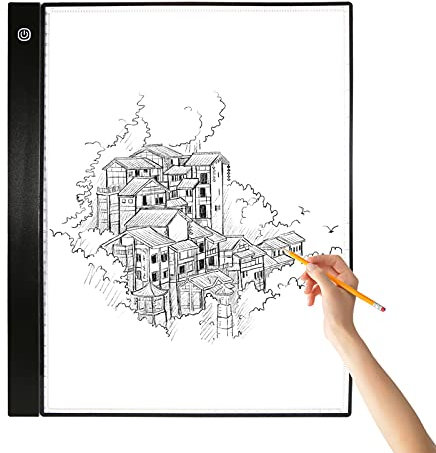 A3 LED Tracing Light Box Pad Grafiktablett 4 mm ultradünnes Zeichenbrett Copyboard 3 Ebenen Dimmen mit separaten Skalenplattenclips USB-Kabel für Künstleranimation Entwerfen von Skizzenkalligraphie