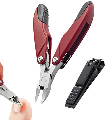 2Pcs Fingernail Cutter and Toenail Scissors Toe Nail Clippers for Thick Nails for Home Use Pedicure Shops Podiatrists for Cutting Through Thick Hard or Ingrown Toenails Get Easier and Better Toes