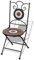 Gartenstuhl Mosaik Bistrostuhl Terrakotta/Weiß 2er Set Balkonstühle für Terrasse