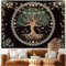 Moon Phase Baum des Lebens Tapisserie Natur Blume Pflanze Schmetterling Wandteppiche Boho Mandala Spiritueller Wandteppich Ästhetischer Wandbehang für Wohnkultur Schlafzimmer Wohnzimmer Schlafsaal