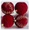 Weihnachtskugeln, 4 Stück Christbaumkugeln, Rote Samt Weihnachtsbaumkugeln mit Pailletten und Perlen für Weihnachts- & Hochzeitsfeierdeko, Weihnachtsbaumschmuck, Christbaumschmuck (4 Stück - 8cm A)