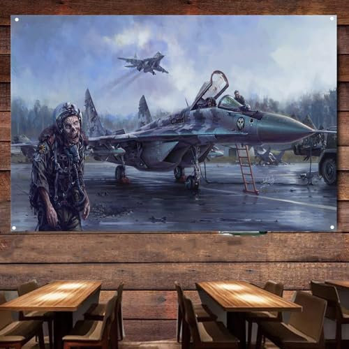 Ghost of Kyiv Fighter Jet Poster Wall Banner & Flag Air Force Military Pictures - Collectible Art Works Gift By Army Fans Aviation Art Decorative Tapestry