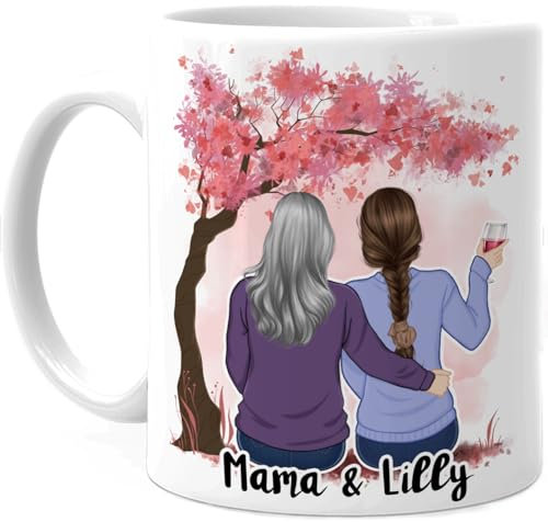Tassenliebling® Mama Tochter Tasse personalisiert Spruch und Name - Geschenk zum Muttertag für die beste Mama der Welt - Mutter Tochter Geschenk - Muttertagsgeschenk Geburtstag