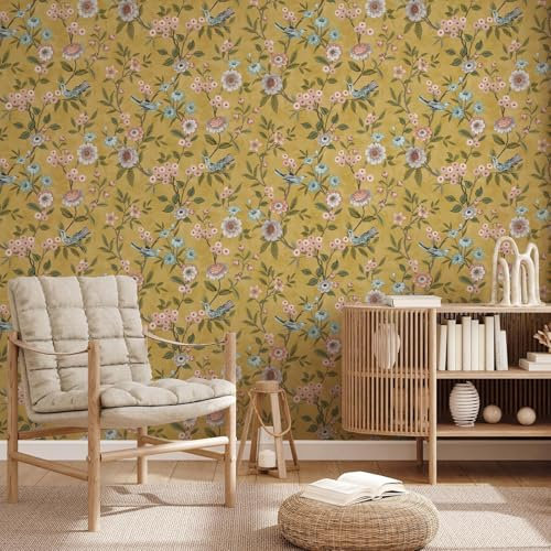 Fine Decor FD43446 Eleanor Floral Papier peint Ocre