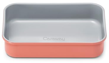 Caraway Antihaft-Backform, rechteckig, 22,9 x 16,5 cm, ungiftig, PTFE- und PFOA-frei, aluminisierter Stahlkern, tiefe Keramik-Backform für Aufläufe, Lasagne und mehr, Perracotta | Ungiftig, PTFE- und PFOA-frei, aluminisierter Stahlkern, tiefe Keramik-Backform für Aufläufe, Lasagne und mehr, Perracotta