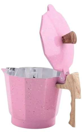 Generisch 2X Latte-Mokka-Kaffeebereiter, Moka-Espresso-Kaffeebereiter, Perkolator, Herdplatte, 300 ml, Rosa