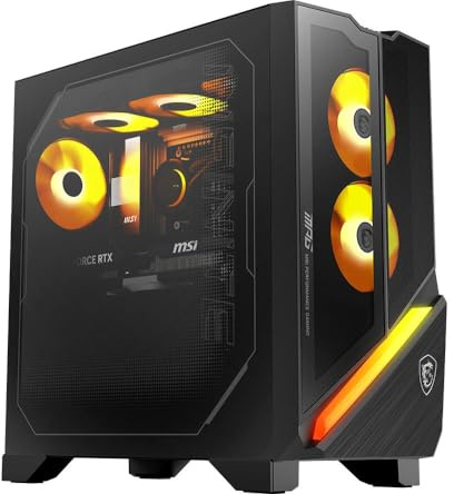 MSI MPG Infinite Z3 Gaming Desktop PC, AMD Ryzen 9 9900X, 32GB DDR5 RAM, 2TB PCIe Gen4 SSD, NVIDIA GeForce RTX 5070 Ti 16GB, Liquid Cooling, Windows 11 Home, Wi-Fi 6E, Black (9NVRR9-280UK)