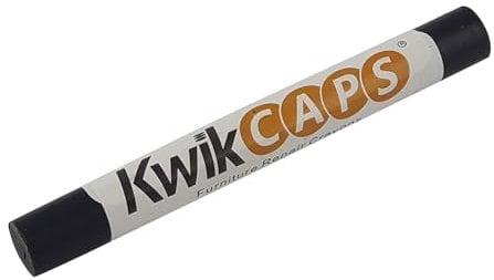 KwikCaps Furniture Repair Crayons - Scratch Restore & Touch-Up Marker, Wax Stick Crayons for Stains, Scratches, Wood Floors, Furniture, Solid Wood, Worktops, Melamine Boards, Metal Work - Black