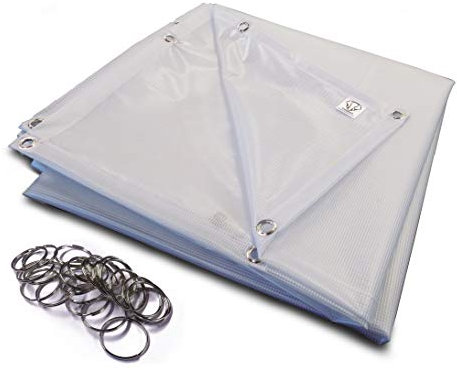 Tusker Vorhang, verstärkt, PVC, schwer entflammbar, 1,83 m x 1,22 m, mit Ösen rundum und 51 mm Spaltringen