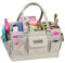 Everything Mary Craft Bag Organizer Tote, Tan Dot - Storage Art Caddy for Sewing & Scrapbooking - Crafts Supply Carrier w/Handle for Supplies & Tools