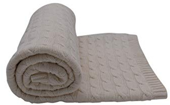 Dalle Piane Cashmere Plaid Zopfmuster Kaschmir-Woll-Mix - Creme