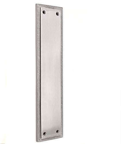 Infinity Decor 5mm Heavy Duty Solid Cast Brass Georgian Finger Plate Door Push Plate 285x 67mm (Polished Chrome)