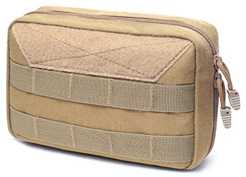 Azarxis Taktische Hüfttaschen, Militär Kompakt Gürteltasche, Multifunktional Molle EDC Tasche (Khaki)