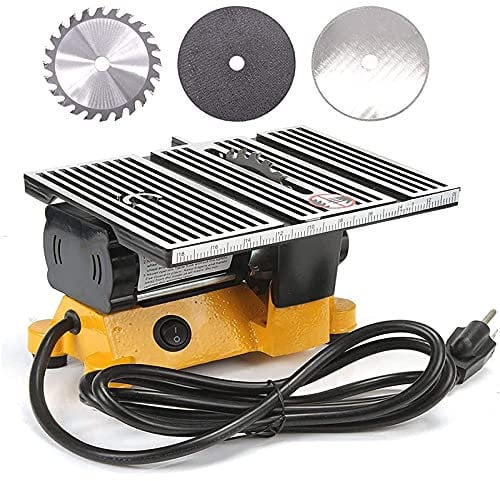 4 Mini Portable Table Saw, Mini Hobby Table Saw, Small Cutting Machine,Portable Worksite Table Saw for DIY Handmade Wooden Model Crafts, Metal, Ceramic Tile, Glass Cutting