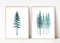 Din A4 Kunstdruck 2-teilig - Tanne Tannen Kiefer Pinien Wald Aquarell Grün Natur Baum Druck Poster Bild - ohne Rahmen