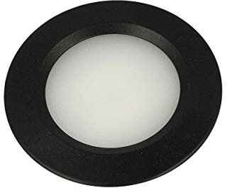 LEDLUX Mini runder LED-Einbaustrahler 3 W AC/DC 12 V DC 24 V Loch 50 mm Durchmesser 68 mm [Energieeffizienzklasse A] (Schwarz, 6000K)