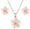 Un-brand, collana da donna elegante con ciondolo a forma di fiore di ciliegio e collana da ragazza, set di gioielli regalo amore rosa durevole servizio