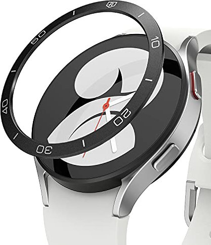 Ringke Bezel Styling [40mm] für Galaxy Watch 5 und Galaxy Watch 4 Hülle, Lünette Ring Kleber Abdeckung Kratzfest Aluminium Schutz für Galaxy Watch 40mm Zubehör - Black (40-15)