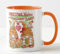 Vixar Christmas Gingerbread, Christmas Wishes and Gingerbread Kisses Coloured Mug Cup, Gift, Work, Office, Christmas Tea Coffee (Orange)