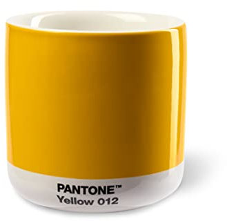 Copenhagen design Pantone Latte Cup - Double Wall Thermo - Cappuccino Handleless Mug - 7.44oz/220ml, Yellow 012
