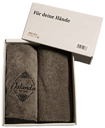 jalanda Handtücher | 2er-Set | 550 g/m² | 50x100 cm (Anthrazit) | Oeko-Tex 100 Zertifiziert