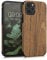 kwmobile Coque Compatible avec Apple iPhone 12 / iPhone 12 Pro - Étui de Protection pour Téléphone Portable en Bois et TPU - Grain de Bois Marron