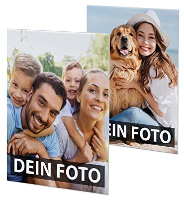 PR Print Royal Fotomagnet selbst gestalten - mit Bild und Text - Kühlschrankmagnet Personalisieren mit Foto und Wunschtext - 2 Stück | Hochformat, 6 x 8 cm