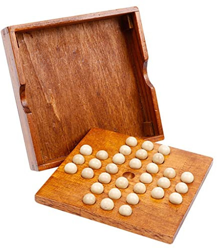 KITCISSL Murmeln Solitaire Spiel Holz Kognitive Aktivität Spaß Brettspiele Erwachsene Kinder Gesellschaftsspiele Murmelspiel Brain Teasers Puzzlespiele Solitär Spiel Set Brettspiel