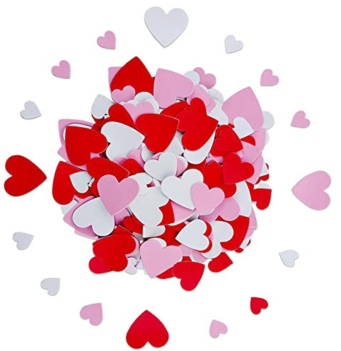 Jtnohx Herz Aufkleber, Valentinstag Handwerk, 150 Pcs Schaumstoff Herzen zum Basteln, 2cm bis 4cm Größe Bastelbedarf für Hochzeitstag Scrapbooking Zubehör