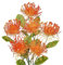 Kunstblumen Chrysanthemen Dekoration mit 6 Chrysanthemen Blütenköpfe 2er-Set Künstliche Spinnen Dekoration für Herbstdeko Heimdekoration, Hochzeit, Garten Party Dekoration Blumenarrangement, Orange