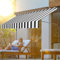 Ikodm Tenda da sole con manovella, 200 x 120 x 200 – 300 cm, bianco e grigio, UV 50+ regolabile in altezza, impermeabile, facile da montare