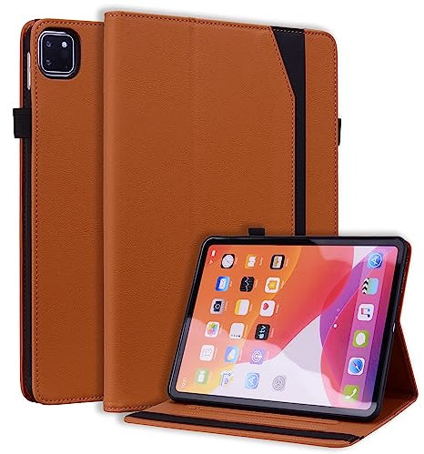 CXTCASE Custodia per iPad Pro 11 Pollici (Modell 2022/2021/2020/2018)/iPad Air 4/Air 5,Ultra Sottile Smart Tablet Cover in Pelle con Funzione di Supporto per iPad Air 4/iPad Air 5,Marrone
