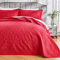 Qucover Burgunderrote übergroße King-Size-Tagesdecke, warme und gemütliche Steppdecke, Mikrofaser-Polyester, übergroße Cal King Quilts 128 x 120 cm, 3-teilige übergroße King-Size-Bettdecken für Bett