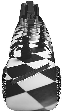 OPSREY Rucksack mit Schachbrettmuster, Schultertasche, Schultertasche, für Reisen, Wandern, Tagesrucksack für Damen und Herren, Schwarz / Weiß, Schwarz, Einheitsgröße, Retro