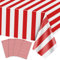 PIXHOTUL Lot de 4 nappes à rayures rouges et blanches - En plastique rouge - Décoration de fête sur le thème du cirque - Pour carnaval, soirée cinéma, anniversaire d'enfant, pique-nique, 130 x 220 cm
