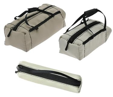 Fonowx 3Pcs RC Auto Hohe Simulation Gepäck Taschen Modell Auto Reisetaschen Dekoration Dach Wagon Tasche für 1:10 RC Crawler Auto Zubehör, grau