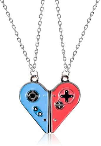 APDDHJ Couple Game Controller Necklace 2Pcs Alloy Gamepad Necklaces for Boyfriend Girlfriend Best Friends