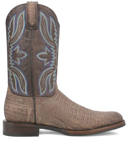 Dingo Boots Mens Saw Buck Embroidered Lizard Print Round Toe Casual Boots Mid Calf - Brown - Size 11 M