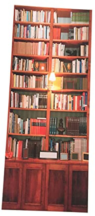 jojofuny Wall Border Self Adhesive Door Sticker Bookcase Wall Decal 3D Mural Easy Clean 77x200cm Home Decor