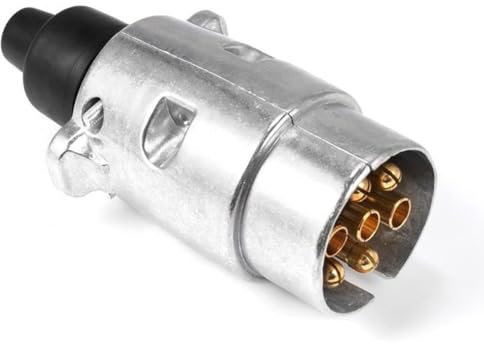 JNNJ Euro Trailer 7-Prong Plug and Socket Set, Enchufe Remolque Impermeable 7 Polos 12V, 7 Polos Cables Enchufe De Remolque Tipo N, Conector del Arnés Cableado para Semi-Remolque, Coche, Camión, RV