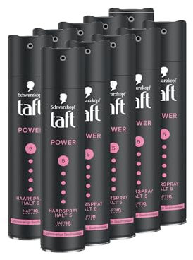 Schwarzkopf Taft Haarspray Power Cashmere (10 x 250 ml), Haltegrad 5 Haarstyling, Haarspray für trockenes und strapaziertes Haar, Kaschmir-ähnliche Geschmeidigkeit, vegane Formel*