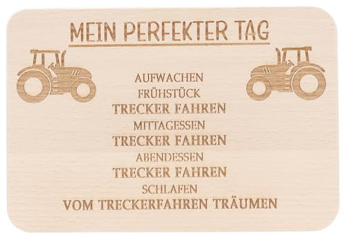 Spruchreif · Frühstücksbrettchen Traktor · Brotzeitbrett mit Gravur · Geschenke für Traktorfahrer · Geschenk Traktor